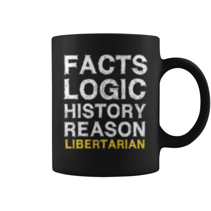 Votegold Vintage Distressed Libertarian - Facts & Logic  Coffee Mug