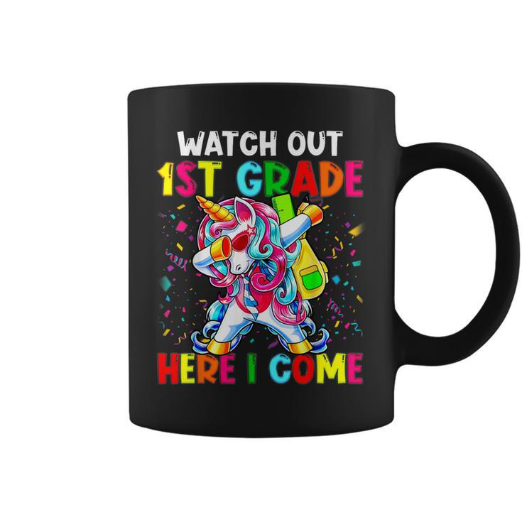 Watch Out 1St Grade Here I Come Unicorn Back To School Girls  Coffee Mug