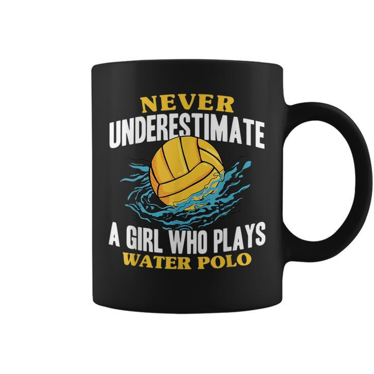 Waterpolo Never Underestimate A Girl Who Plays Water Polo Water Polo Funny Gifts Coffee Mug