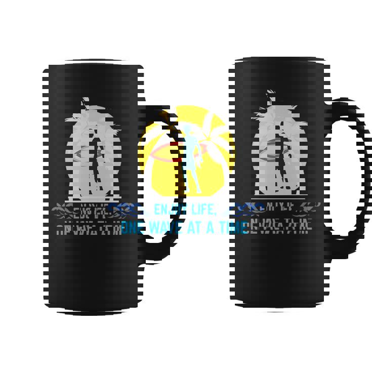 Wave Riding Windsurfer With Surfboard Coffee Mug