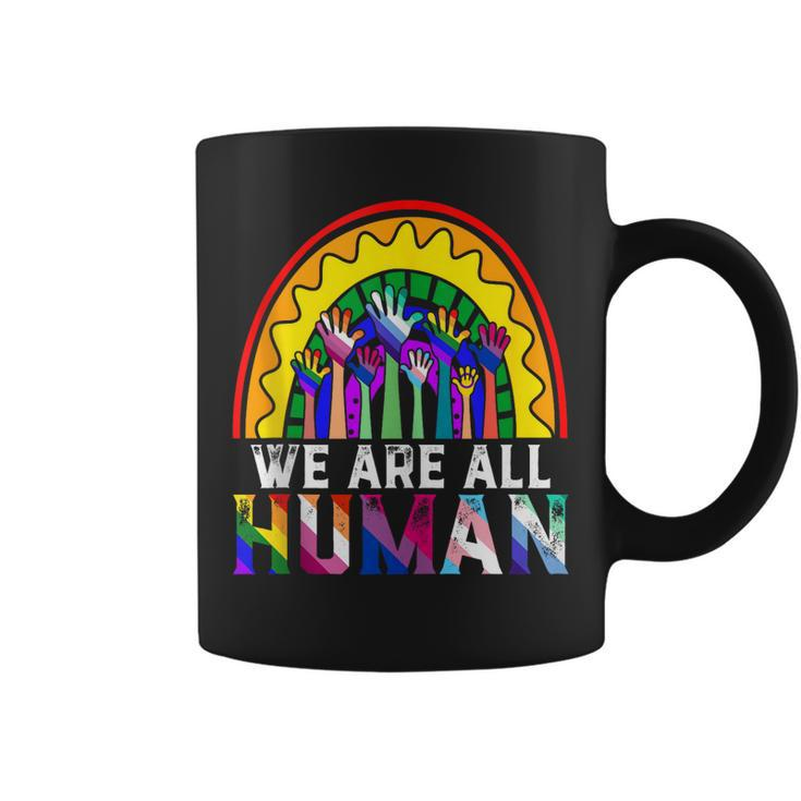We Are All Human Lgbt Flag Gay Pride Month Transgender Lgbtq Coffee Mug