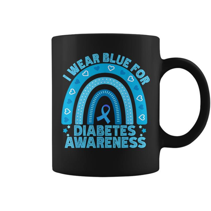I Wear Blue For Diabetes Awareness Rainbow Diabetic Women Coffee Mug
