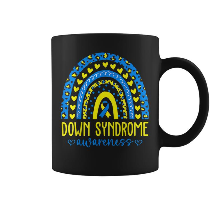 We Wear Blue And Yellow Down Syndrome Awareness Rainbow Coffee Mug