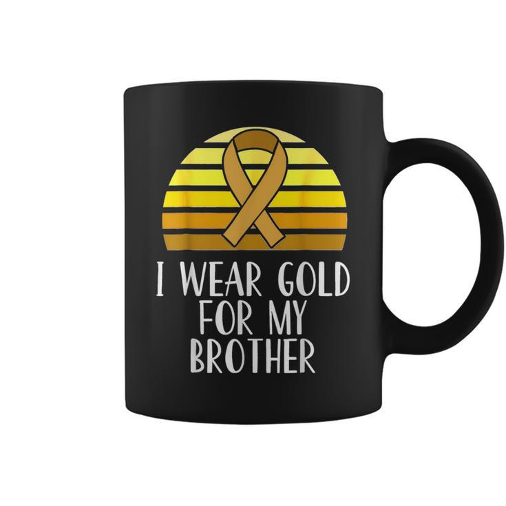 I Wear Gold For My Brother Childhood Cancer Awareness Coffee Mug