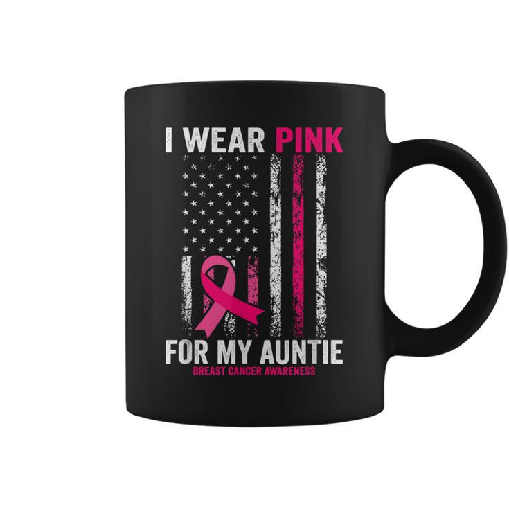 I Wear Pink For My Auntie American Flag Coffee Mug