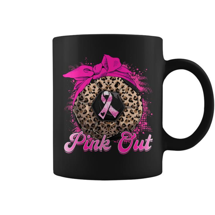 Wear Pink Out Soccer Ribbon Leopard Breast Cancer Awareness Coffee Mug