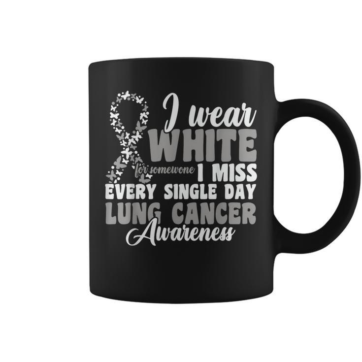 I Wear White Lung Cancer Awareness Coffee Mug