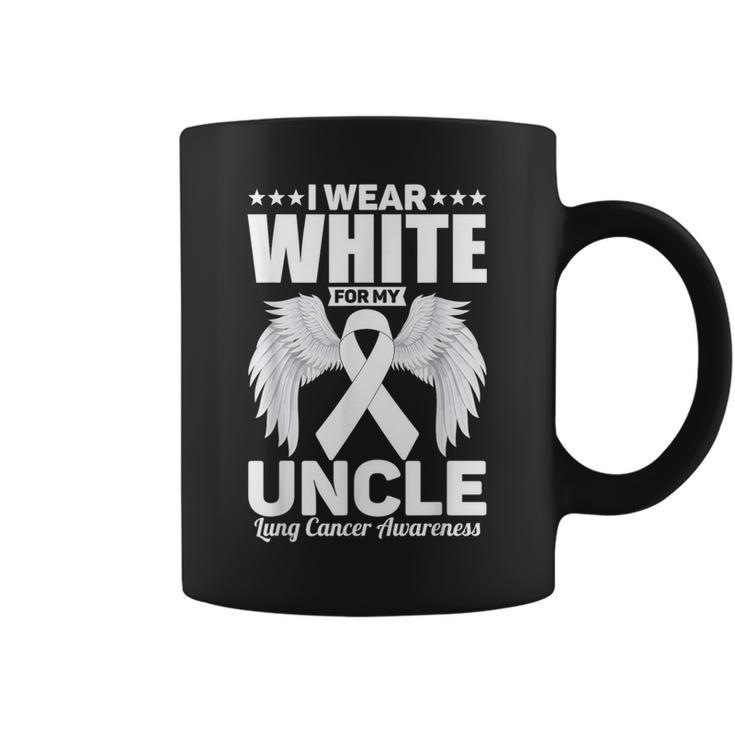 I Wear White For My Uncle Lung Cancer Awareness Month Coffee Mug