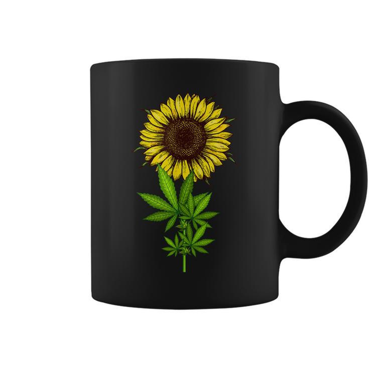 Weed Marijuana Leaf Cannabis Sunflower Funny Girls Mom Mama Coffee Mug