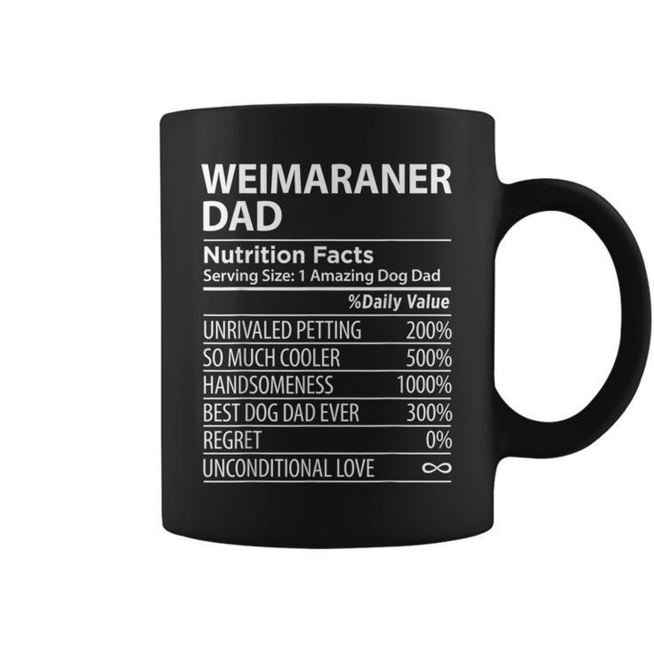 Weimaraner Dad Nutrition Facts Funny Weimaraner Dog Owner  Coffee Mug