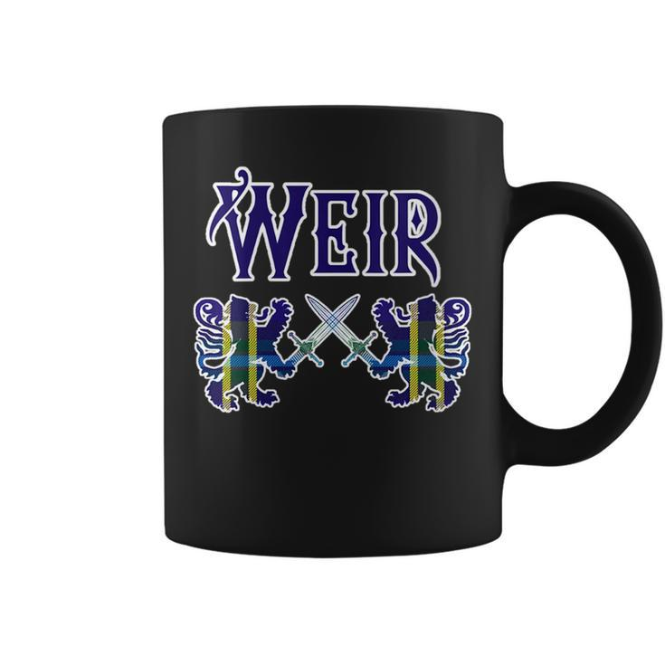 Weir Scottish Clan Kilt Lion Family Name Tartan Gift For Womens Gifts For Lion Lovers Funny Gifts Coffee Mug