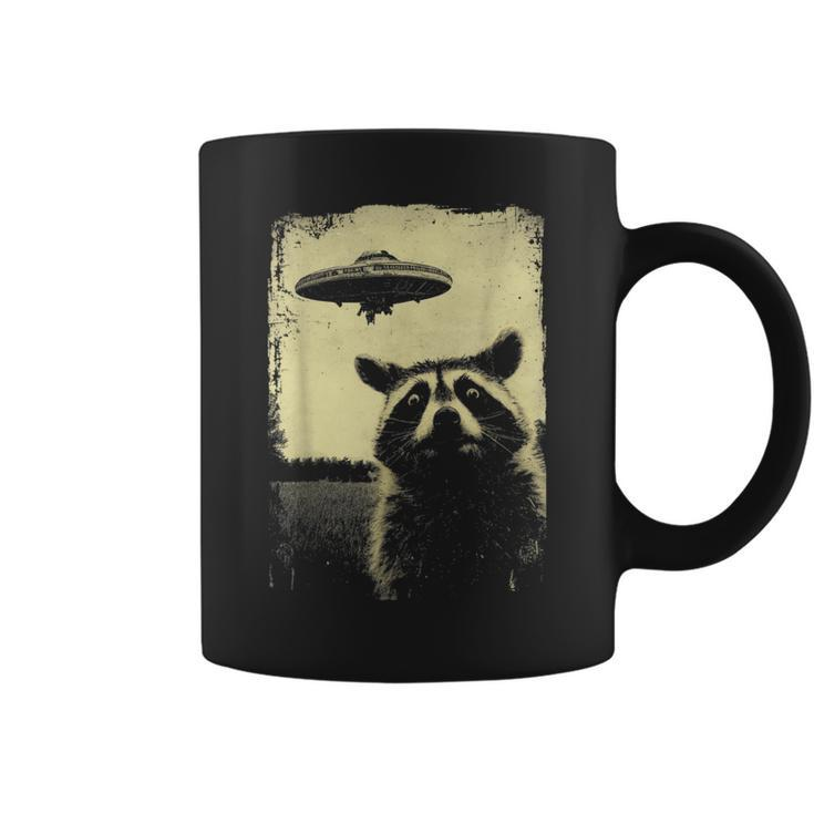 Weird Ufo Raccoon Alien Coffee Mug