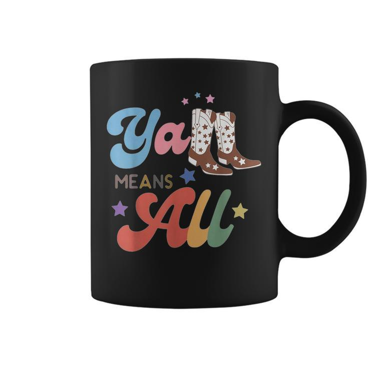 Western Lgbtq Yall Rainbow Lesbian Gay Ally Pride Means All  Coffee Mug