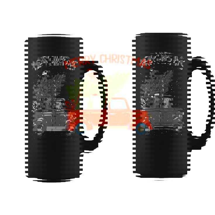 Whippet Xmas Vintage Red Pickup Retro Truck Coffee Mug