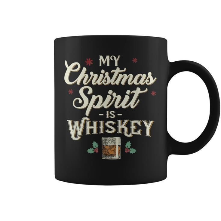 Whiskey Is My Christmas Spirit Drinking Xmas Coffee Mug