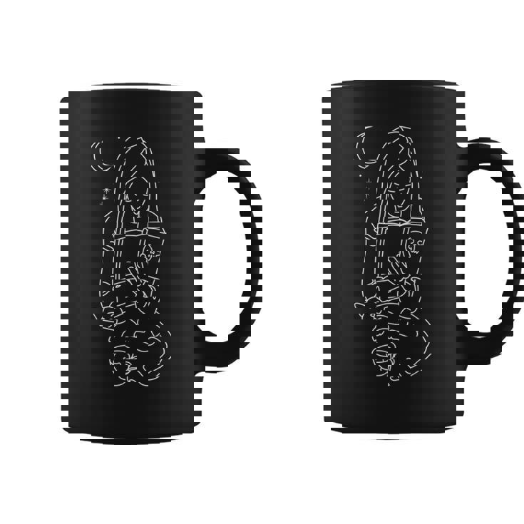 Wiccan Witch Bookworm Reading Horror Drinking Tea W Her Cat Reading s Coffee Mug