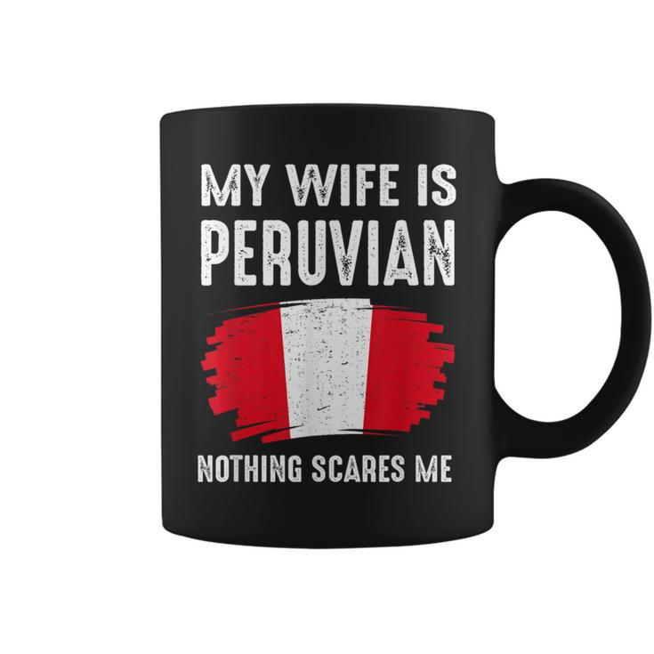 My Wife Is Peruvian Peru Pride Flag Heritage Roots Proud Coffee Mug