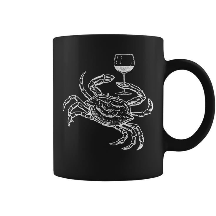 Wine Crab Ocean Lovers  Funny Drinking Vacation  Drinking Funny Designs Funny Gifts Coffee Mug