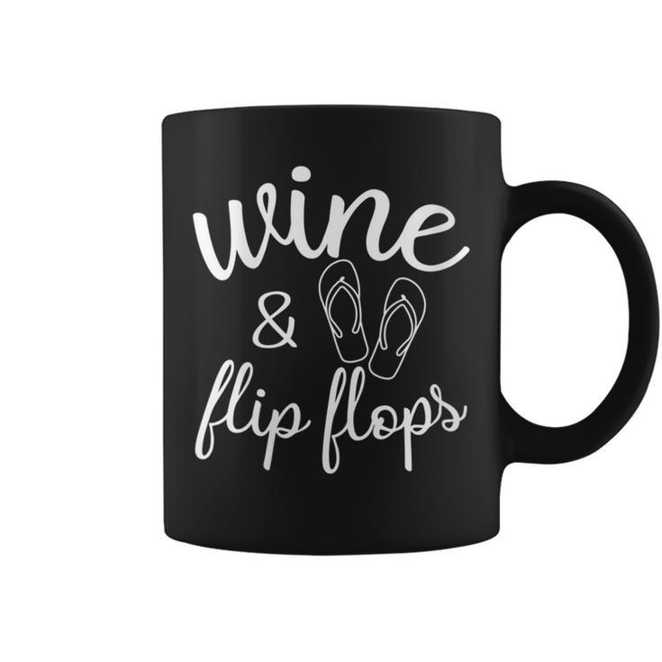 Wine And Flip Flops Beach Vacation Drinking Woman Coffee Mug