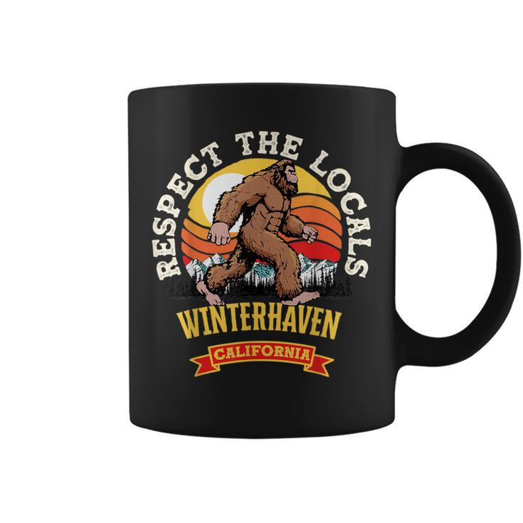 Winterhaven California Respect The Locals Retro Bigfoot Coffee Mug