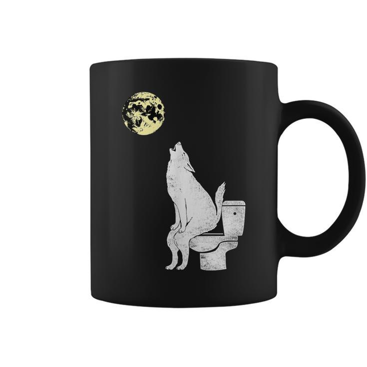Wolf On The Toilet Coffee Mug