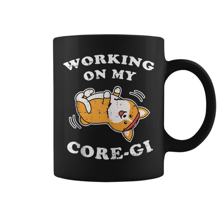 Working Core-Gi Workout Cute Black Corgi Dog Fitness Coffee Mug