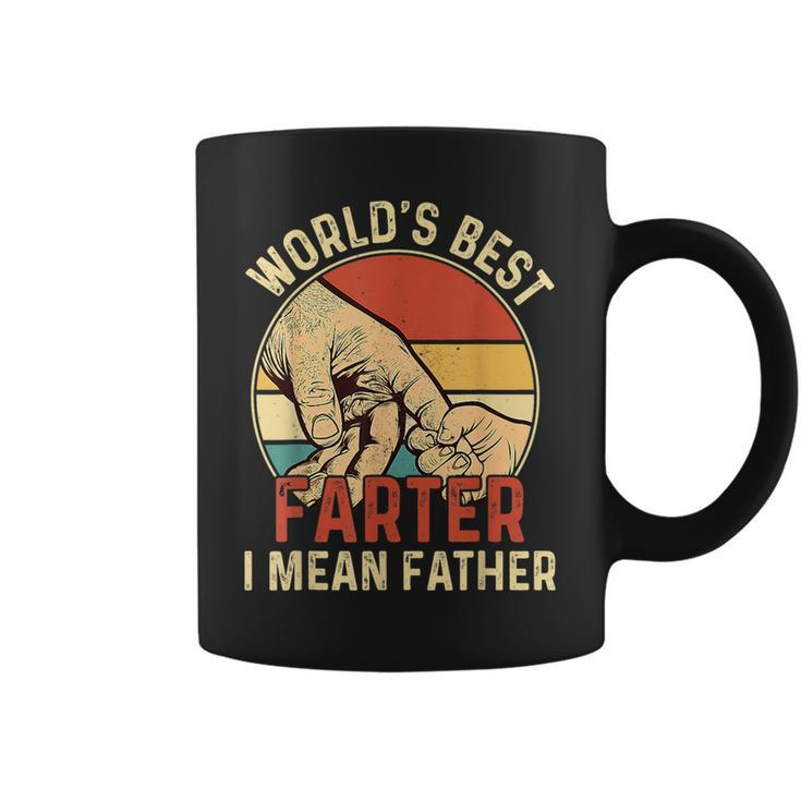 Worlds Best Farter I Mean Father Hand Vintage Fathers Day  Coffee Mug