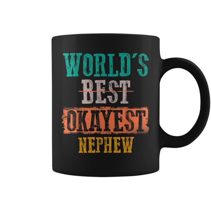 Worlds Best Okayest Nephew Vintage Funny Gifts  Coffee Mug