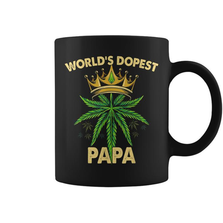 Worlds Dopest Papa Cannabis 420 Fathers Day Weed Dad  Coffee Mug