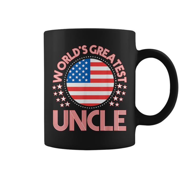 Worlds Greatest Uncle  Usa Flag   Gift Coffee Mug