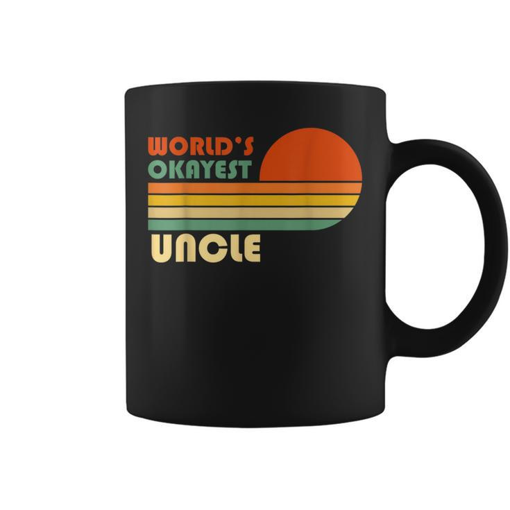 Worlds Okayest Uncle Funny Retro  Coffee Mug