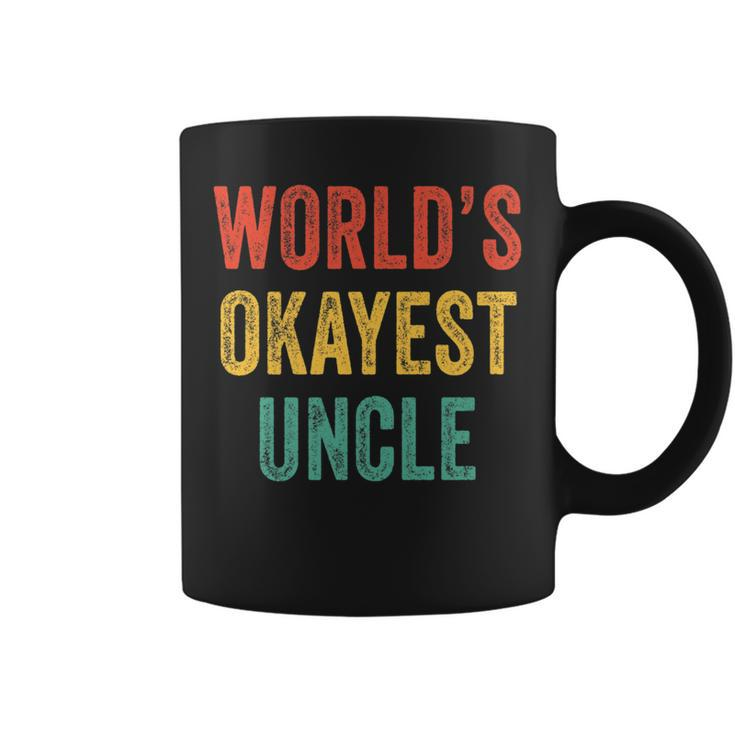 Worlds Okayest Uncle Funny Sibling Brother Vintage Retro   Coffee Mug
