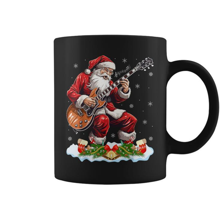 Xmas Guitarist Santa Playing Guitar Christmas Coffee Mug