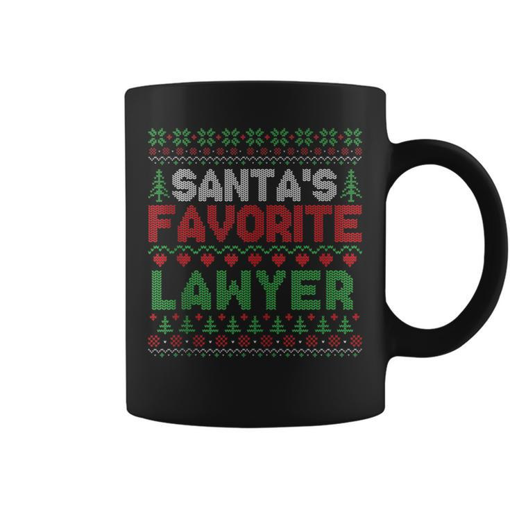 Xmas Santa's Favorite Lawyer Ugly Christmas Sweater Coffee Mug