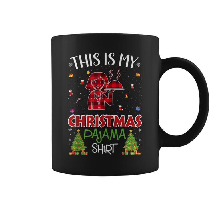 Xmas Tree With Light Waitress Ugly Christmas Sweater Coffee Mug