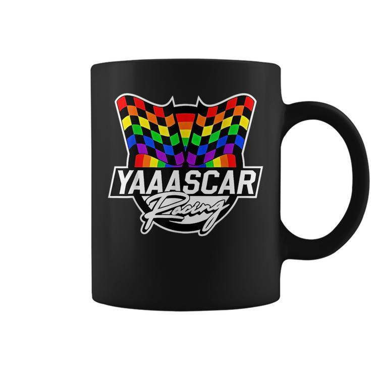 Yaaascar Racing Lgbt Lgbtq Gay Rainbow Lesbian Pride  Coffee Mug