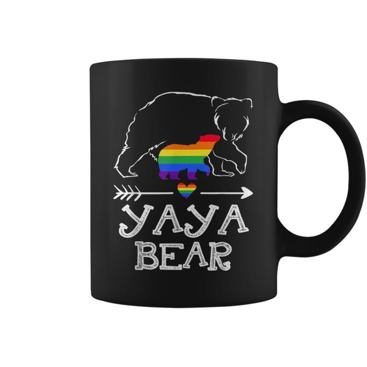 Yaya Bear Proud Mom Rainbow Flag Lgbt Pride  Coffee Mug