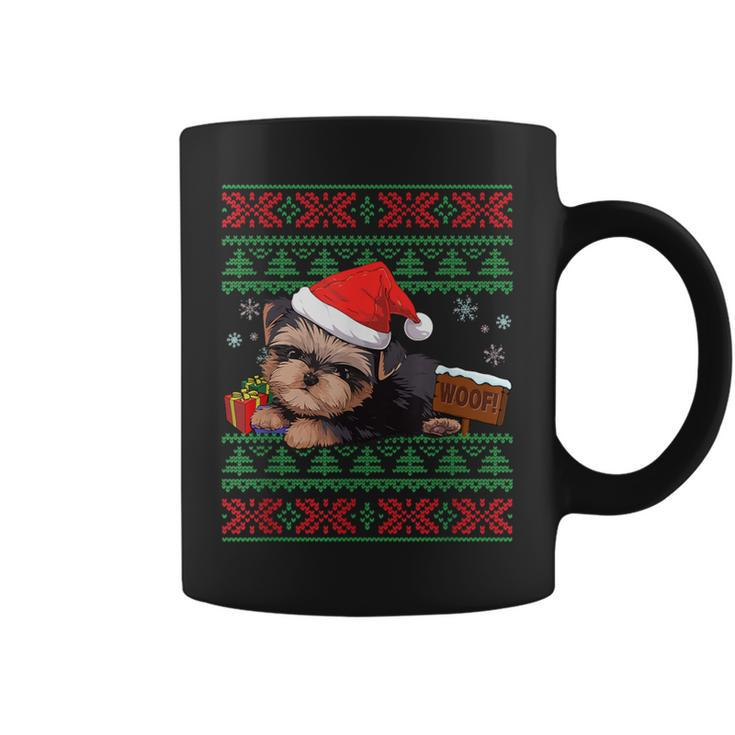 Yorkshire Terrier Dog Lover Santa Hat Ugly Christmas Sweater Coffee Mug