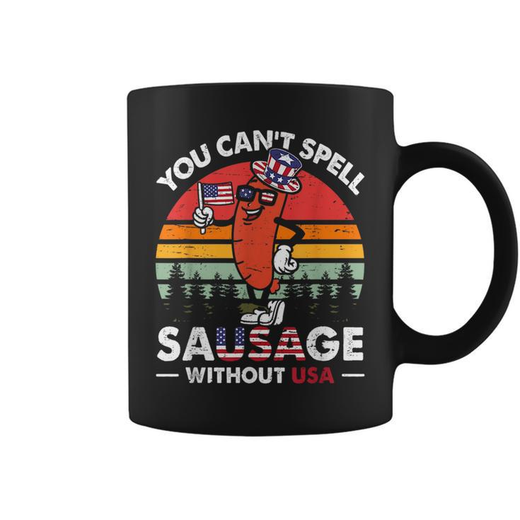 You Cant Spell Sausage Without Usa 4Th Of July American Coffee Mug