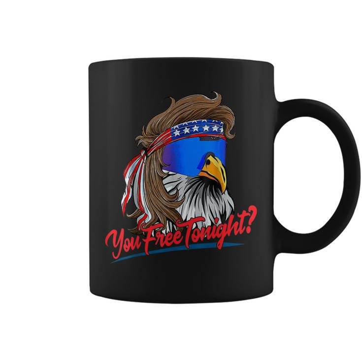 You Free Tonight Funny 4Th Of July Bald Eagle American Flag  Coffee Mug