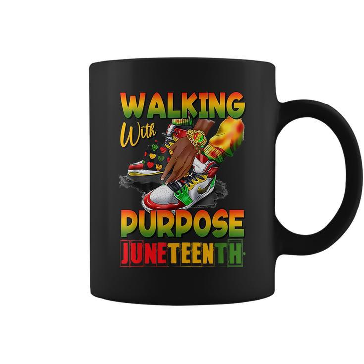 Youth Shoes Steppin Into Junenth Walking With Purpose  Coffee Mug