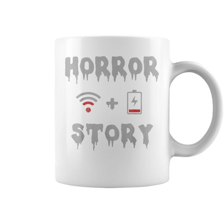 Halloween Horror Story Low Battery No Wifi Graphic Halloween Coffee Mug