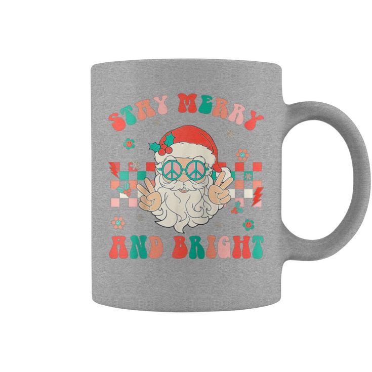 Stay merry and bright coffee mug/retro groovy santa claus mug cup