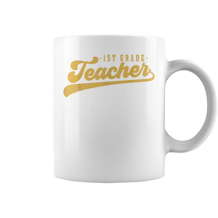 1St Grade Teacher Cute Vintage Graphic First Grade Teacher  Coffee Mug