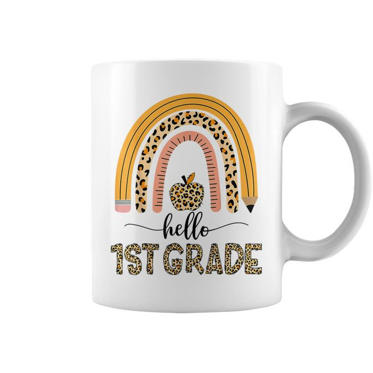 1St Grade Teacher Leopard Rainbow Girls Back To School Coffee Mug