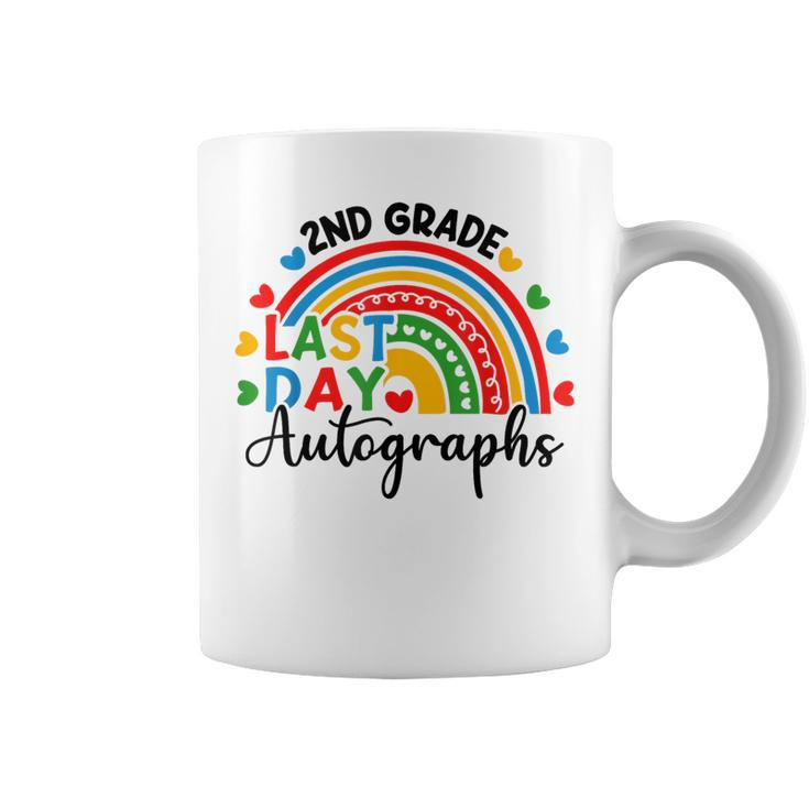 2023 Last Day Autograph School 2Nd Grade Rainbow Graduation  Coffee Mug