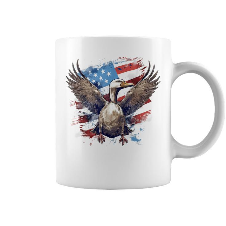 4Th Of July Us Flag Goose  Coffee Mug