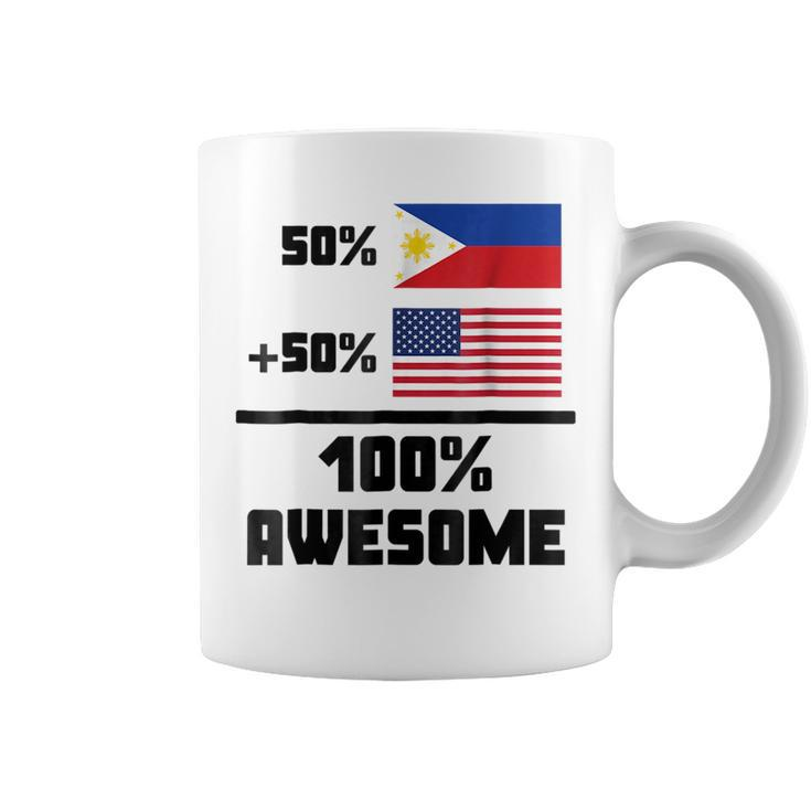 50 Filipino 50 American 100 Awesome Funny Flag Coffee Mug
