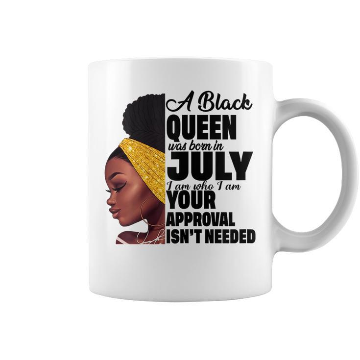 A Queen Was Born In July Black Queen African American Gift For Womens Coffee Mug