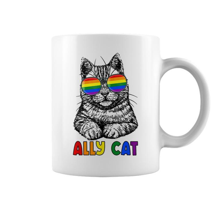 Ally Cat Rainbow Gay Pride Cute Lgbt Animal Pet Lover  Coffee Mug